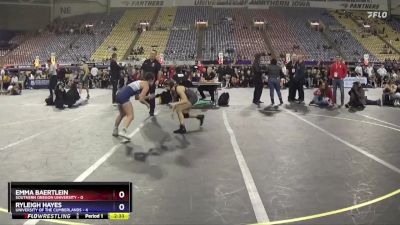 110 lbs Quarters & 1st Wb (16 Team) - Ryleigh Hayes, University Of The Cumberlands vs Emma Baertlein, Southern Oregon University