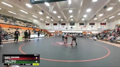 285 lbs Quarterfinals (8 Team) - Pablo Meza, Rock Springs vs Zaryc Prosser, Riverton