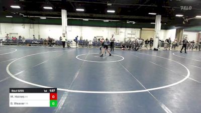 120 lbs Consi Of 16 #1 - Mason Haines, MI vs Braiden Weaver, PA