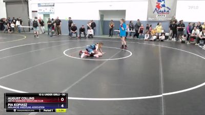 90 lbs Quarterfinal - Pia Kopiasz, Avalanche Wrestling Association vs August Collins, Arctic Warriors Wrestling Club