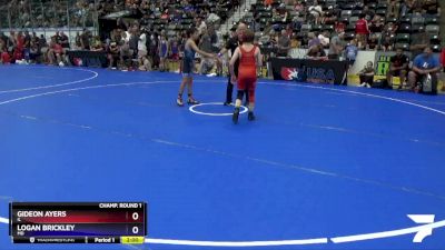 82 lbs Champ. Round 1 - Gideon Ayers, IL vs Logan Brickley, MD