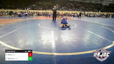 70 lbs Consi Of 8 #1 - Kingston Sims, Piedmont vs Penelope Mouras, Amped Wrestling Club