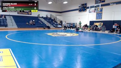 157 lbs Round 2 (6 Team) - Kayden Blake, Barton vs Cole Starr, Big Bend Community College