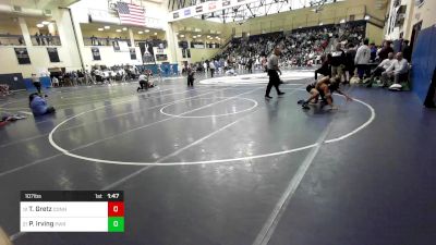 107 lbs Round Of 32 - Tommy Gretz, Connellsville vs PJ Irving, Pennridge