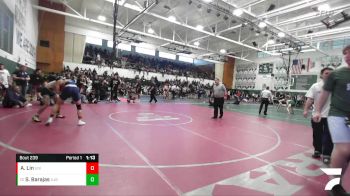 150 lbs Champ. Round 2 - Sebastian Barajas, St. John Bosco vs Alex Lin, University