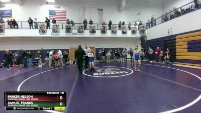 91 lbs 1st Place Match - Samuel Franks, Shoshoni Junior High School vs Parker Nelson, Shoshoni Junior High School