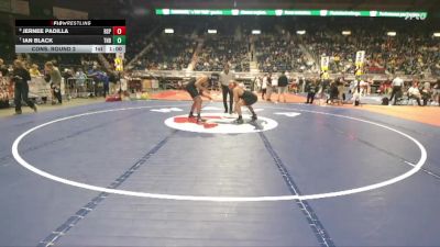 4A-215 lbs Cons. Round 2 - Ian Black, Thunder Basin vs Jernee Padilla, Rock Springs