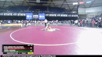 92 lbs Champ. Round 2 - Guillermo Pio Saucedo, Inland Northwest Wrestling Training Center vs Owen Kiggins, Peninsula Wrestling Club