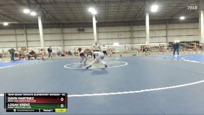 92 lbs Round 3 - Gavin Martinez, Bear Lake Wrestling Club vs Logan Krenz, Hawk Wrestling Club