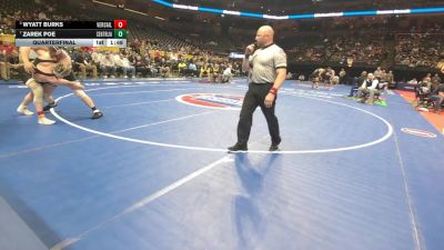 215 Class 1 lbs Quarterfinal - Wyatt Burks, Versailles vs Zarek Poe, Centralia