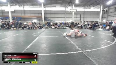 95 lbs Champ. Round 2 - Dillion Robinson, Minico vs Nixxon Cook, All In Wrestling Academy