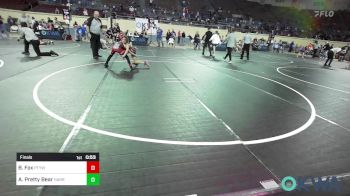 67 lbs Final - Baze Fox, Perkins vs Avriella Pretty Bear, Harrah Little League Wrestling