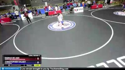 182 lbs Cons. Round 2 - Darius De Asis, South San Francisco Gator WC vs Christopher Halket, California