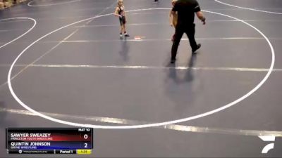 58 lbs Quarterfinal - Sawyer Sweazey, Princeton Youth Wrestling vs Quintin Johnson, Grynd Wrestling