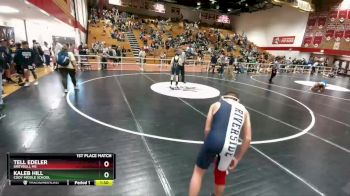 98 lbs 1st Place Match - Kaleb Hill, Cody Middle School vs Tell Edeler, Greybull MS