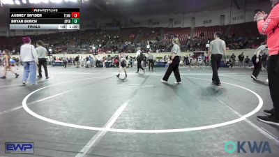 67 lbs Final - Aubrey Snyder, Team Tulsa Wrestling Club vs Bryar Burch, Sperry Wrestling Club