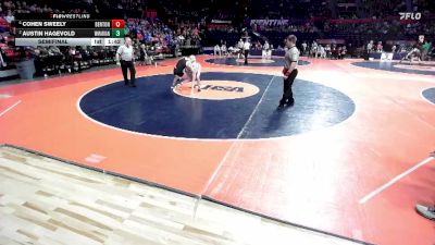 1A 113 lbs Semifinal - Cohen Sweely, Benton vs Austin Hagevold, Woodstock (Marian)