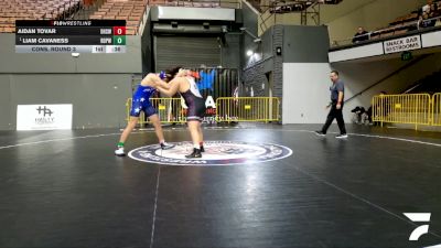 Cadet Boys Upper - 215 lbs Cons. Round 3 - Aidan Tovar, Downey High School Wrestling vs Liam Cavaness, Ramona Dawg Pound Wrestling Club