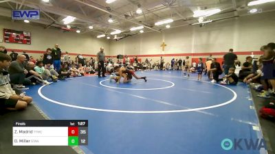 85 lbs Final - Zachary Madrid, Team Tulsa Wrestling Club vs Dylan Miller, Standfast 12u