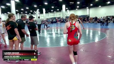 100 lbs Round 6 (8 Team) - Lauren Siegner, Team Iowa Crazy Coconuts vs Katelyn Holmes, Illinois Cornstars Gold