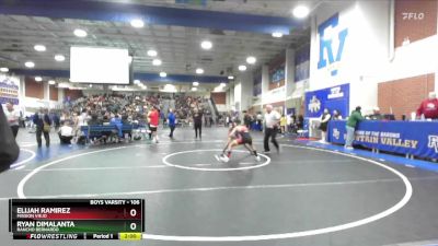 106 lbs Champ. Round 1 - Ryan Dimalanta, Rancho Bernardo vs Elijah Ramirez, Mission Viejo