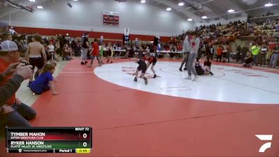 62-65 lbs Round 2 - Ryker Hanson, Platte Valley Jr. Wrestling vs Tymber Mahon, Eaton Wrestling Club