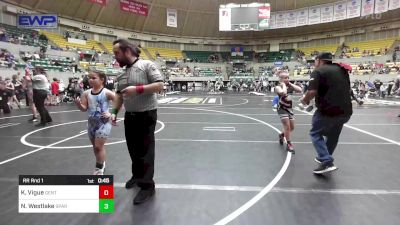 100 lbs Rr Rnd 1 - Koree Vigue, Gentry Youth Organization Wrestling vs NoraKate Westlake, Spartan Wrestling Academy