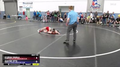 102 lbs Round 3 - A`leeah Zavala, Alaska Battle Cats Wrestling Club vs Hunter Otts, Chugach Eagles Wrestling Club