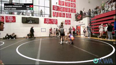 91 lbs Quarterfinal - Ellayden Hanselman, Bridge Creek Youth Wrestling vs Paisley Jones, Tecumseh Youth Wrestling