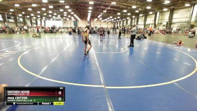 96 lbs Rd# 3 12:00pm Friday - Hayden Nozie, SouthWest Elite vs Max Critzer, Ranger Wrestling Club