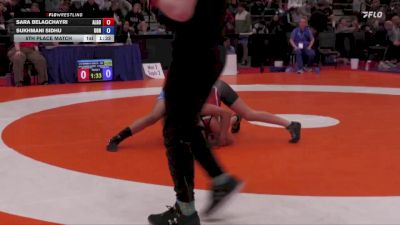 54kg 5th Place Match - Sara Belagchayri, Challengers Academy vs Sukhmani Sidhu, Alberta Elite Women`s Wrestling Club