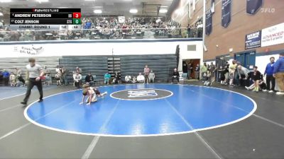 56 lbs Champ. Round 1 - Colt Jenson, Small Town Grims vs Andrew Peterson, Declo Stingers