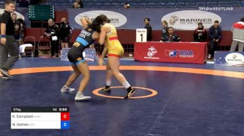 57 kg Consolation - Kelsey Campbell, Sunkist Kids Wrestling Club vs Niya Teresita Gaines, Lion Wrestling Club
