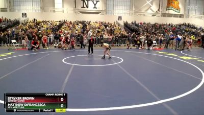 54 lbs Champ. Round 1 - Matthew Difrancesca, HF-L Wrestling vs Stryker Brown, Club Not Listed