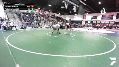 285 lbs 5th Place Match - Luke Kingman, Murrieta Valley vs George Llamas, Montclair