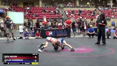 67 lbs Round 1 - Cecil Nelson, TX vs Khylen Sanderson, KS