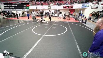 75 lbs Rr Rnd 2 - Savannah Brown, Checotah Matcats vs Kimber Scott, Northeast Take Down Club