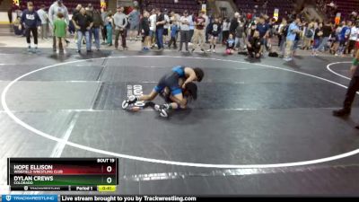 108-114 lbs Round 1 - Dylan Crews, Colorado vs Hope Ellison, Widefield Wrestling Club