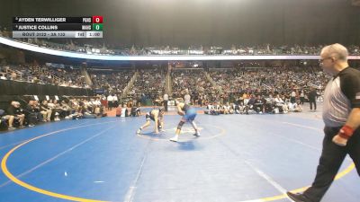 3A 132 lbs Cons. Semi - Justice Collins, Mount Airy High School vs Ayden Terwilliger, Providence Grove High School