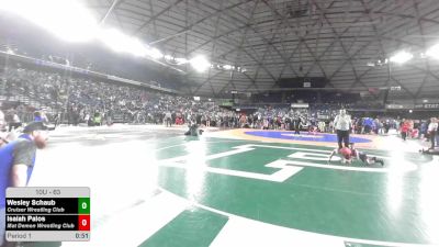 63 lbs Cons. Sub-semis - Wesley Schaub, Cruiser Wrestling Club vs Isaiah Palos, Mat Demon Wrestling Club