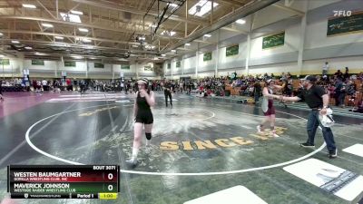 120 lbs Cons. Round 2 - Maverick Johnson, Westside Raider Wrestling Club vs Westen Baumgartner, Gorilla Wrestling Club, Inc