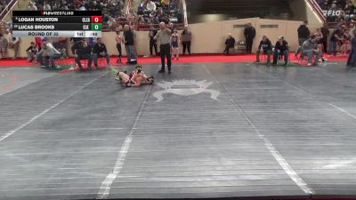 90_B lbs Round Of 32 - Logan Houston, Clearfield vs Lucas Brooks, Elk Lake