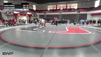 170 lbs 3rd Place - Kenzie Church, Unattached vs Taylor Palmer, Shawnee High School Girls