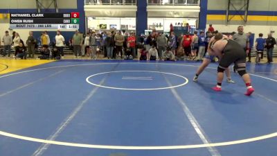 285 lbs Semifinal - Nathaniel Clark, DuBois vs Owen Rush, Canon-McMllan