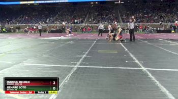 D4-120 lbs Cons. Round 2 - Hudson Decker, Onaway Area HS vs Genaro Soto, St Louis HS