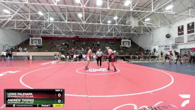 285 lbs Cons. Round 2 - Lewis Palenapa, Sacramento City College vs Andrew Thomas, Sacramento City College