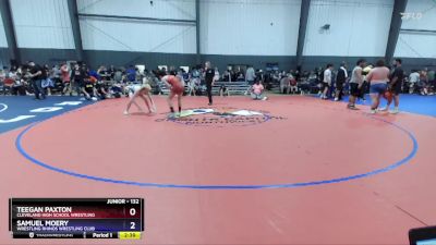 132 lbs Cons. Round 2 - Teegan Paxton, Cleveland High School Wrestling vs Samuel Moery, Wrestling Rhinos Wrestling Club