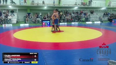 92kg 5th Place Match - Tyler Langford, Jr Huskies vs Manjot Dhaliwal, Guru Gobind Singh WC