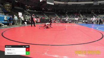 100 lbs 5th Place - Justice Davis, Lady Outlaw Wrestling Academy vs Lennox Gebara, Frontenac Youth Wrestling Club