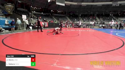 100 lbs 5th Place - Justice Davis, Lady Outlaw Wrestling Academy vs Lennox Gebara, Frontenac Youth Wrestling Club